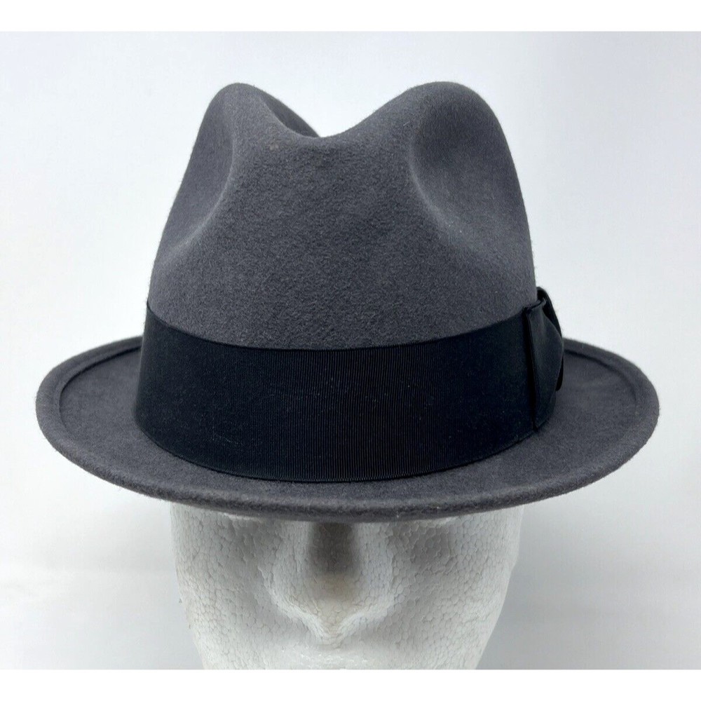 Goorin Bros Royal Gray Hat 100% Wool Fedora Size Medium Brim Made in USA